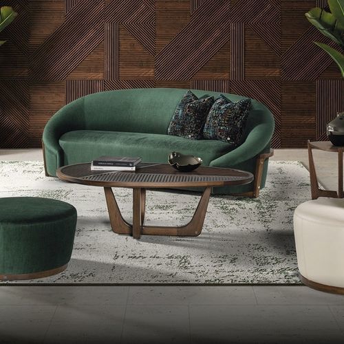 Modernes Sofa - RUMBA CRESCENT 100 - Adriana Hoyos - Stoff / mit Armlehnen / mit abnehmbarem Kissen