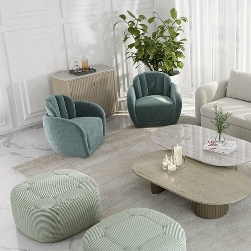 Moderner Sessel - GEM 111 - Adriana Hoyos - Stoff / beige / grün