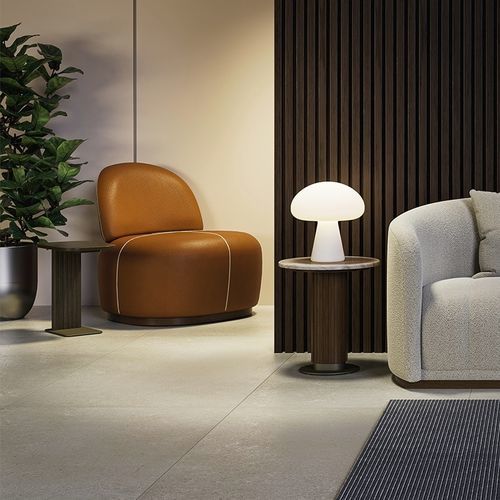 Moderner Sessel - GEM 301  - Adriana Hoyos - Stoff / Leder / braun