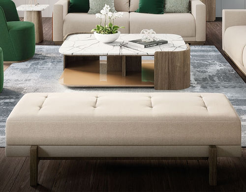 Chesterfield-Polsterbank - TEN 200 - Adriana Hoyos - Stoff / Gestell aus Holz / Holz