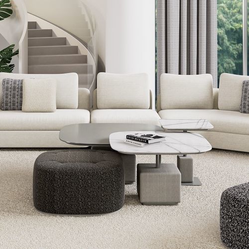 Moderner Couchtisch - GEM 110 - Adriana Hoyos - Holz / Metall / Gestell aus Metall