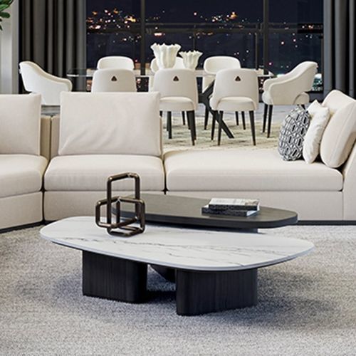 Moderner Couchtisch - GALAPAGOS 311 - Adriana Hoyos - Holz / Marmor / Quarzit