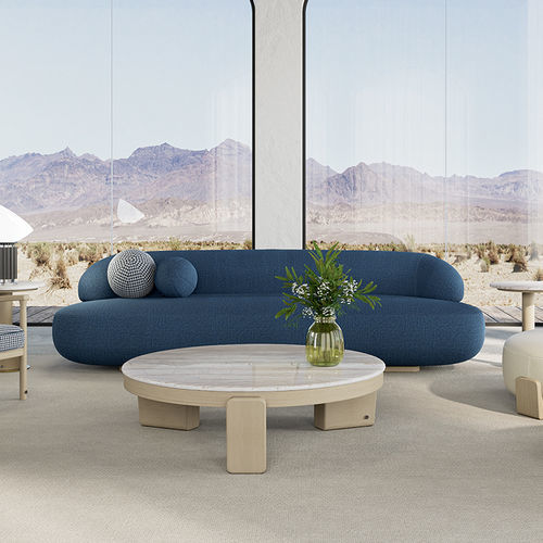 Moderner Couchtisch - LUA 101 - Adriana Hoyos - Marmor / Granit / Gestell aus Holz