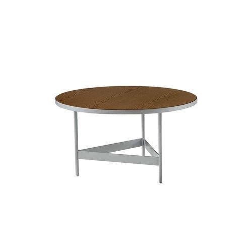 Moderner Couchtisch - RUMBA 410 - Adriana Hoyos - Eiche / Gestell aus Metall / rund