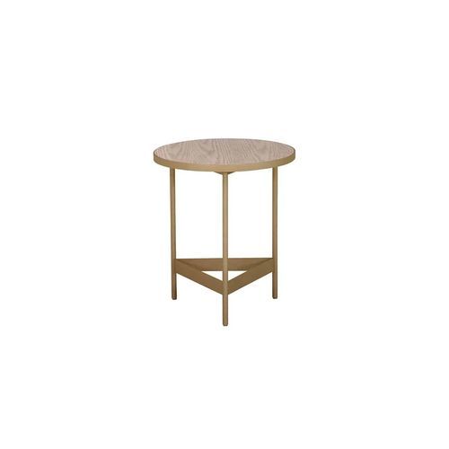 Moderner Beistelltisch - RUMBA  - Adriana Hoyos - Holz / Gestell aus Metall / rund