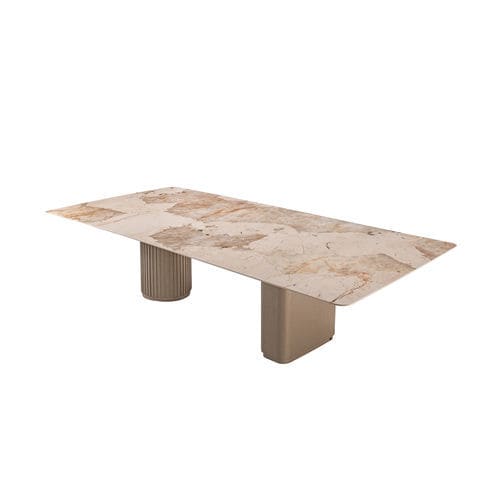 Moderner Esstisch - GEM 511 - Adriana Hoyos - Stein / Gestell aus Holz / rechteckig