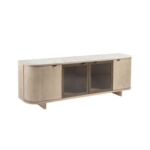 Modernes Sideboard - LUA 501 - Adriana Hoyos - Holz / Glas / Stein
