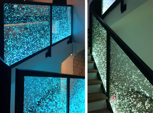 Acryl-Geländer - SHOWROOM BS STYLE - DACRYL® - Platten / für den Innenraum / für Treppen