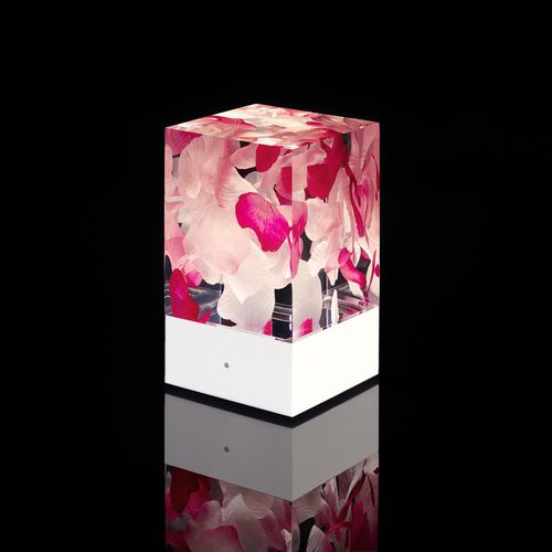 Tischlampe - D-CÜB ROSES - DACRYL® - aus Acrylglas / originelles Design / schnurlos