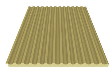 Sandwichpaneel für Fassaden - ECO-FICIENT™ 7.2 - MBCI - Deckblech aus verzinktem Stahl / PUR-Kern