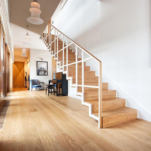 Gerade Treppe - MS-101 - Marchewka - Holzstufen / mit Metallstruktur / modern