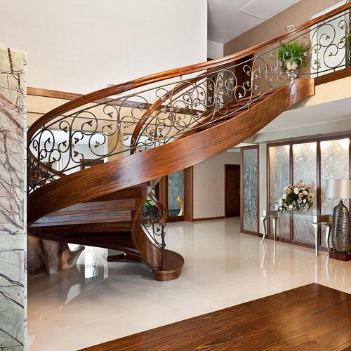 Spindeltreppe - MS-76 - Marchewka - Holzstufen / mit Holzstruktur / traditionell