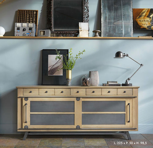 Klassisches Sideboard - PASSERELLE - Artcopi - Holz / Metall