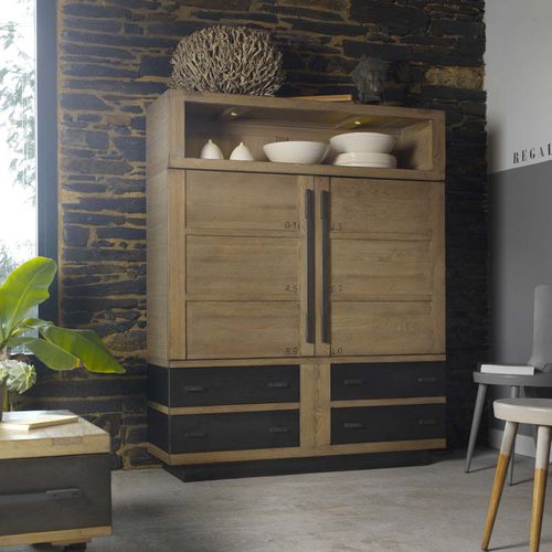 Hohes Sideboard - FACTORY - Artcopi - modern / Holz / mit Regal
