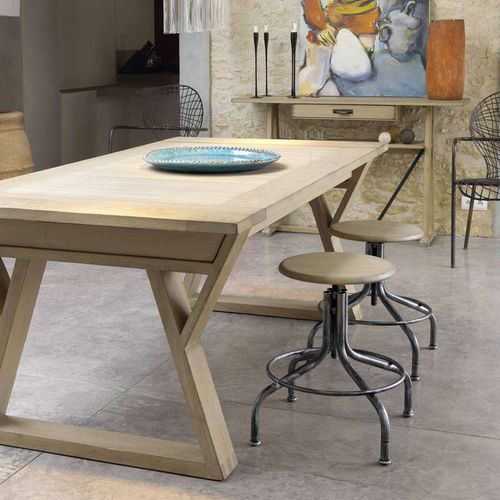 Moderner Hocker - MANUFACTURE SÉJOUR - Artcopi - Gestell aus Metall / mit Fußstütze