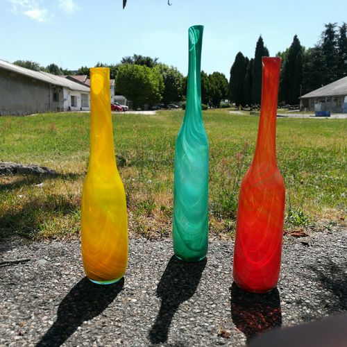 Flasche / geblasenes Glas - BARIOLE - Verrerie de Saint-Just