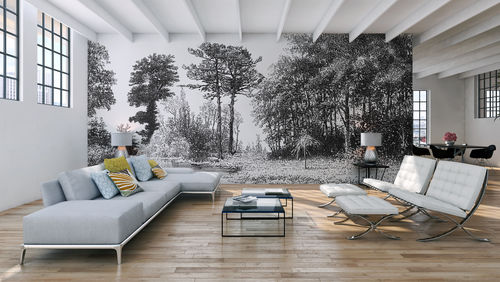 Moderne Tapete - D239 GRAVURE FORET  - In Création - Naturmotiv