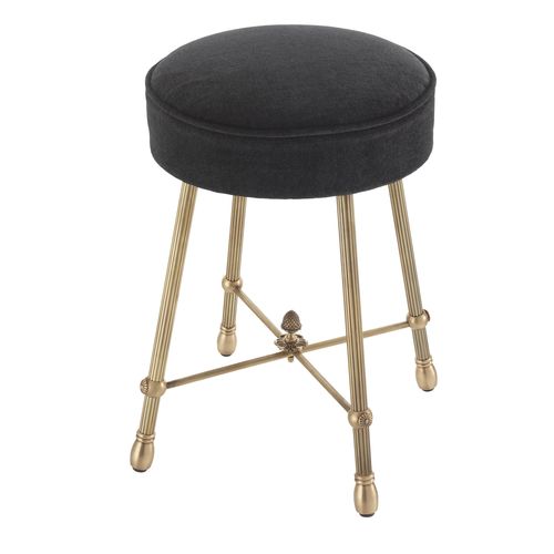 Moderner Hocker - WEBSTER - EICHHOLTZ - Gestell aus Messing / Polster / rund
