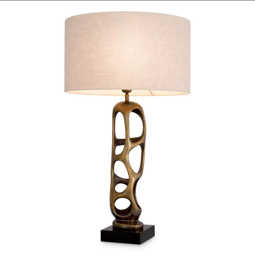 Tischlampe - KEARNY - EICHHOLTZ - Messing / Leinen / Granit