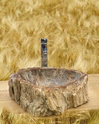 Aufsatzwaschbecken - FOSSIL - SDA Decoration - versteinertes Holz / oval / modern
