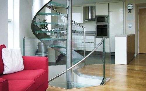 Wendeltreppe - BASIN APPROACH - Canal Engineering - Glasstufen / mit Edelstahlstruktur / modern