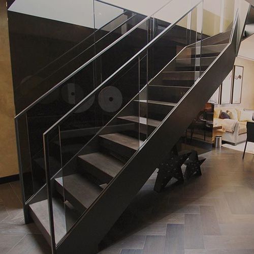 Gerade Treppe - RELTON - Canal Engineering - Holzstufen / mit Stahlstruktur / modern