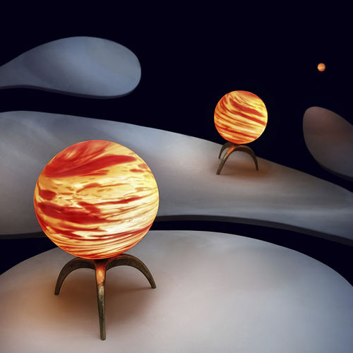 Tischlampe - SUNSET  - Semeur d'étoiles - Bronze / geblasenes Glas / modern