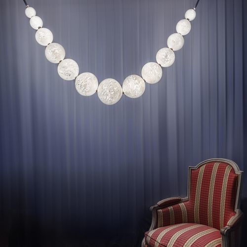 Moderner Kronleuchter - COLLIER DE PLANÈTES - Semeur d'étoiles - geblasenes Glas / Messing / für Gewerbegebrauch
