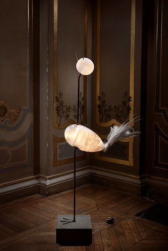Messing-Skulptur - GRUE - Semeur d'étoiles - geblasenes Glas / freistehend / für Gewerbegebrauch