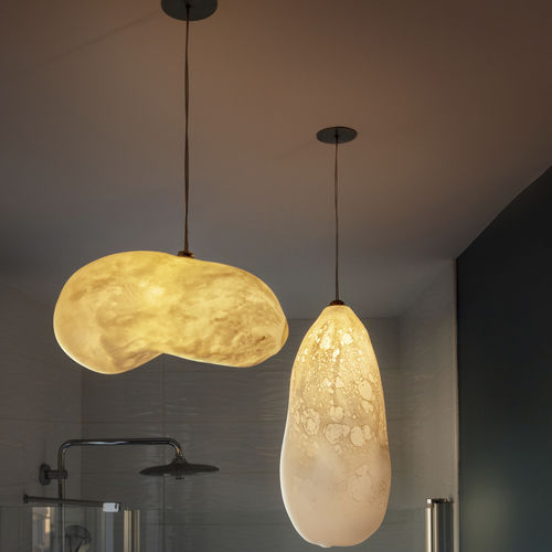 Hängelampe - M&Eacute;T&Eacute;ORES - Semeur d'étoiles - Metall / geblasenes Glas / organisches Design