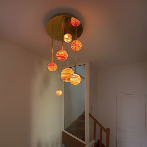 Kronleuchter / originelles Design - COUCHER DE SOLEIL - Semeur d'étoiles - geblasenes Glas / Metall / für Gewerbegebrauch