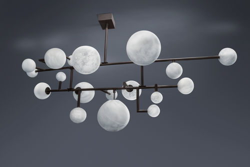 Moderner Kronleuchter - EQUILIBRE  - Semeur d'étoiles - Glas / Messing / für Gewerbegebrauch