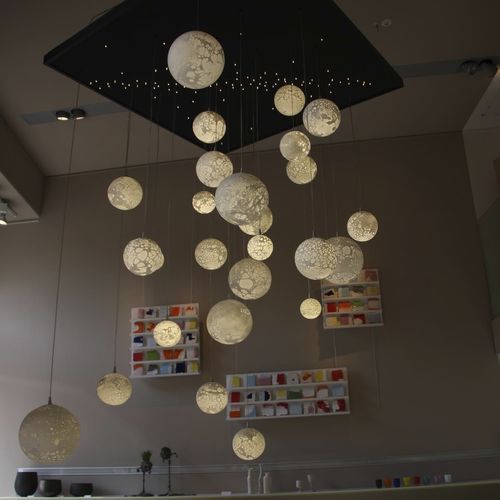 Hängelampe - LUNES - Semeur d'étoiles - geblasenes Glas / modern / mit Kabel