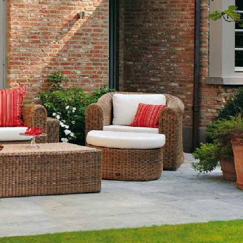 Moderner Sessel - BALI - BOREK parasols | outdoorfurniture - Sunbrella® / Synthetikfaser / mit Fußstütze