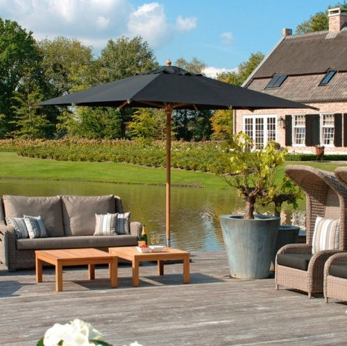 Segeltuch-Sonnenschirm - ST. TROPEZ - BOREK parasols | outdoorfurniture - Teakholz