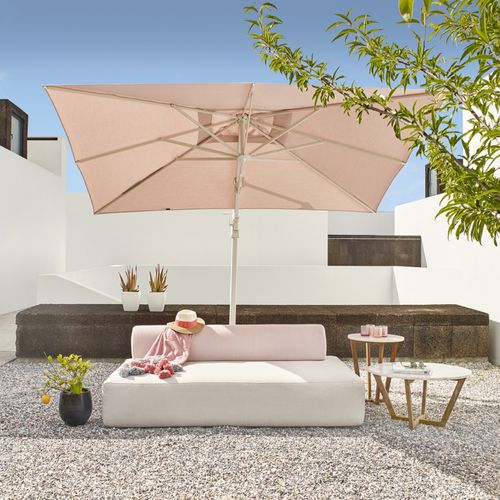 Quadratischer Sonnenschirm - ANTEGO - Jardinico - schwenkbar / Ampel / Aluminium