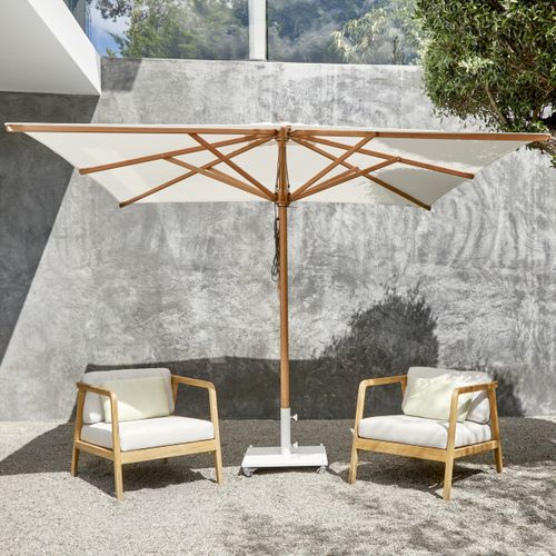 Quadratischer Sonnenschirm - CUBA - Jardinico - Acrylgewebe / Eukalyptusholz / für Gewerbegebrauch
