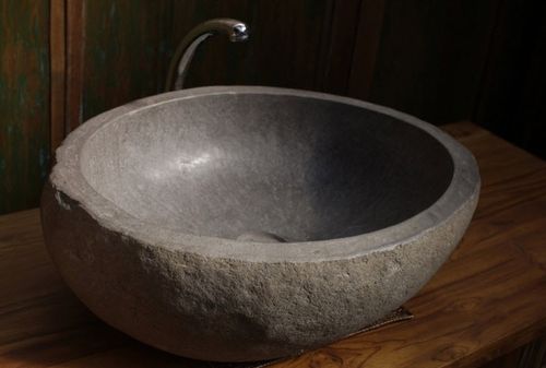 Aufsatzwaschbecken - SNK / CON / STONE  - MATAHATI - Naturstein / rund / modern