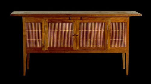 Sideboard mit hohen Beinen - BUF RB 4  - MATAHATI - klassisch / Teakholz / Bambus