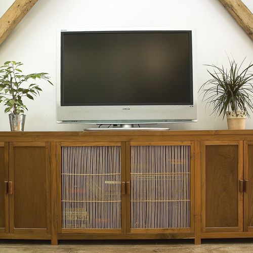 Klassisches Fernsehmöbel - FTA RB TVSM - MATAHATI - Teakholz / Bambus
