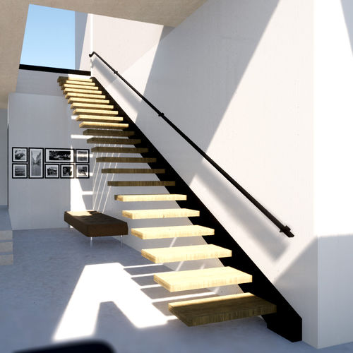 Gerade Treppe - KACONSOL - KOZAC - Holzstufen / Metallstufen / mit Metallstruktur