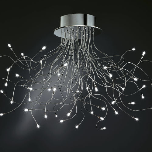 Deckenleuchte / originelles Design - FAVILLE 538/PL48 - BRAGA F.LLI s.n.c. - rund / aus verchromtem Metall / Halogen