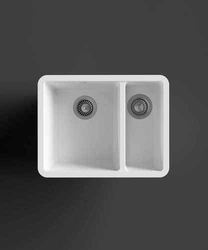 Doppelbeckenspüle - RCS490D - HI-MACS® - ohne Abtropffläche / Mineralwerkstoff / einbaufähig