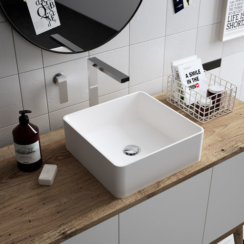 Wand-Waschbecken - RCB330S - HI-MACS® - Mineralwerkstoff / aus recyceltem Material / dauerhaft