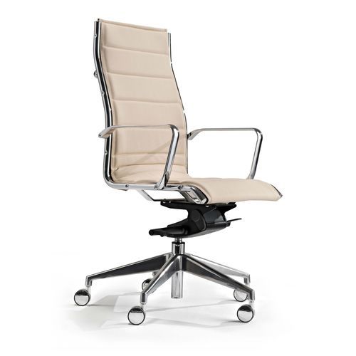 Moderner Chefsessel - Styloffice S.p.a. - Leder / Metall / poliertes Aluminium