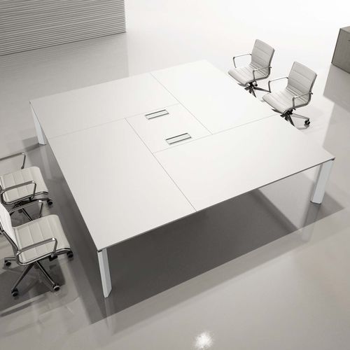 Moderner Besprechungstisch - XENO ALTIUS - Styloffice S.p.a. - Holz / melaminbeschichtet / Aluminium