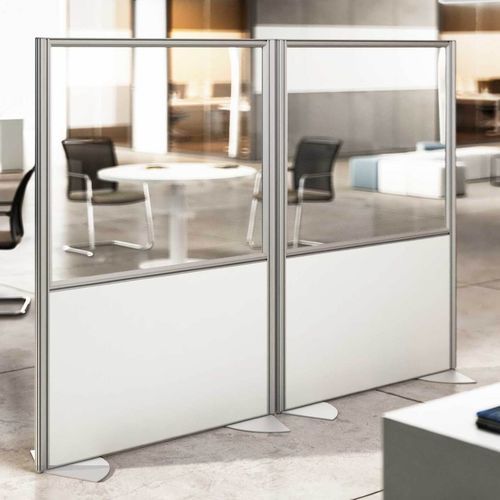 Tisch-Bürotrennwand - ANTI COVID 19 - Styloffice S.p.a. - bodenstehend / Glas / anodisiertes Aluminium