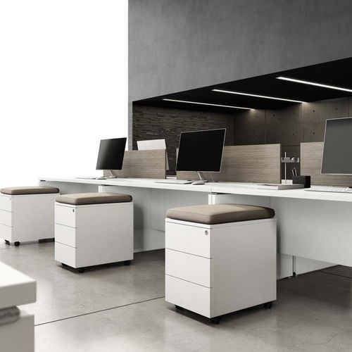 Metall-Schreibtischcontainer - GLAM G3 - Styloffice S.p.a. - mit 3 Schubladen / auf Rollen / mit Schlüssel