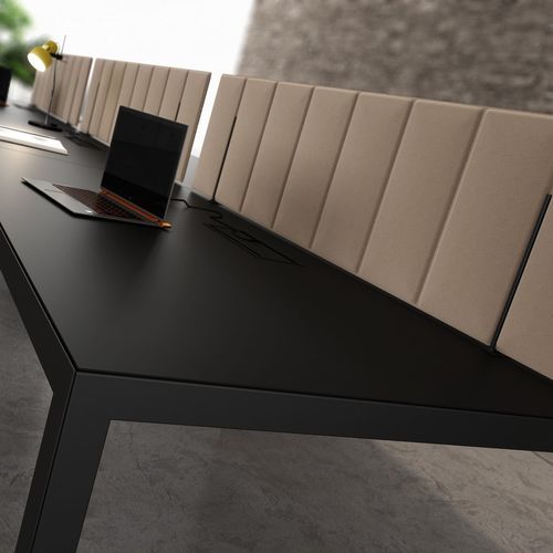 Tisch-Bürotrennwand - KAY4 O - Styloffice S.p.a. - Laminat / grau / grün