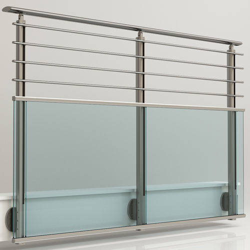 Aluminium-Geländer - MADAL - PESPA ALUMIN - Glasplatten / mit Stangen / für Außenbereich